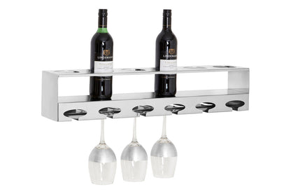 Novo 6 Bottle Silver Finish Wine Rack