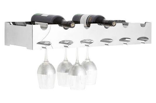 Novo 6 Bottle Silver Wide Wine Rack