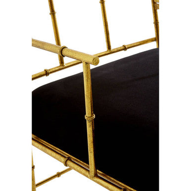 Monroe Gold and Black Velvet Accent Chair