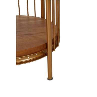 Mantis Small 3 Tier Gold Finish Birdcage Shelf Unit