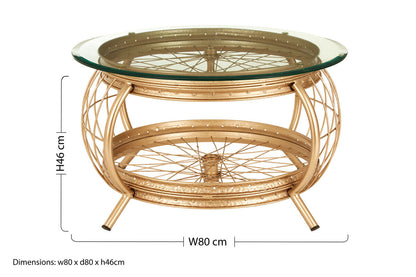 Mantis Champagne Gold Finish Coffee Table