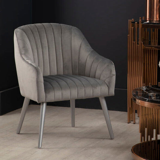 Louxor Grey Fabric Armchair