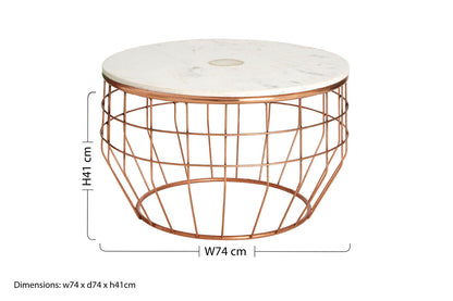 Vizzini White Marble Coffee Table