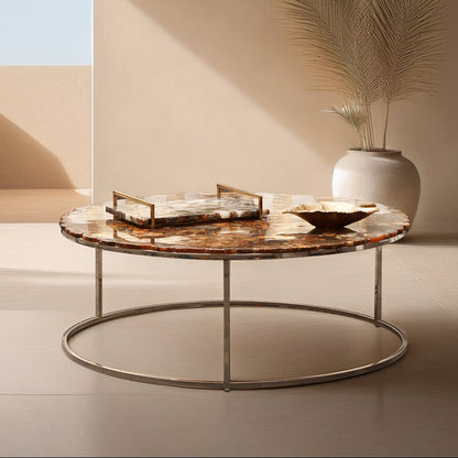 Relic Agate Top Round Coffee Table