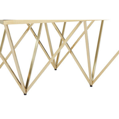 Allure Gold Finish Prismatic Square Coffee Table