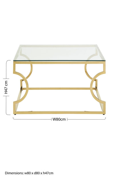 Allure Tempered Glass Curved Frame Coffee Table