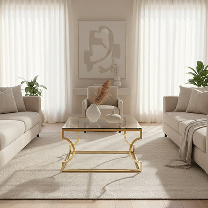 Allure Tempered Glass Curved Frame Coffee Table