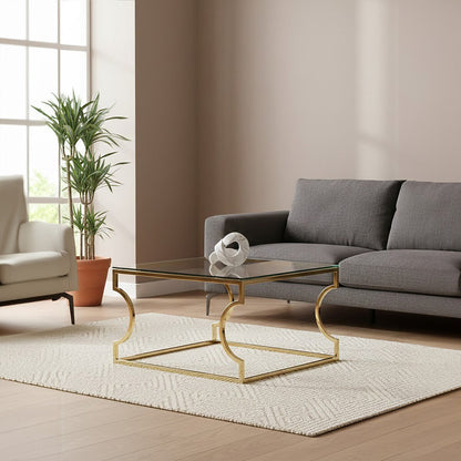 Allure Tempered Glass Curved Frame Coffee Table