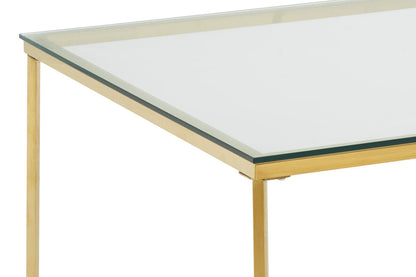Allure Gold Finish Cross Base Coffee Table
