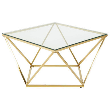 Allure Gold Finish Twist Coffee Table