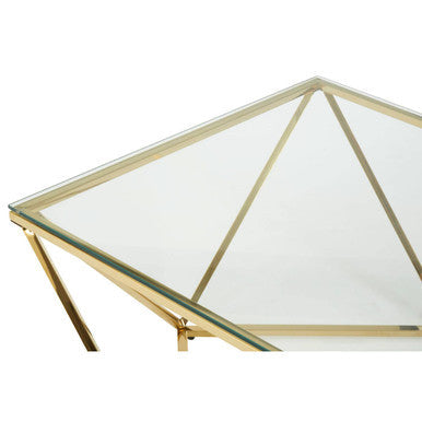 Allure Gold Finish Twist Coffee Table