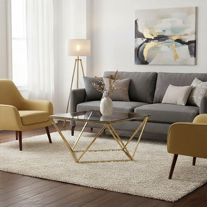 Allure Gold Finish Twist Coffee Table