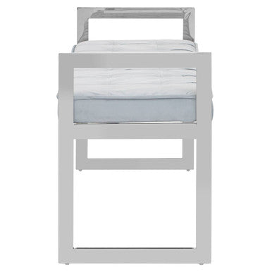 Allure Powder Blue And Silver Finish Bench