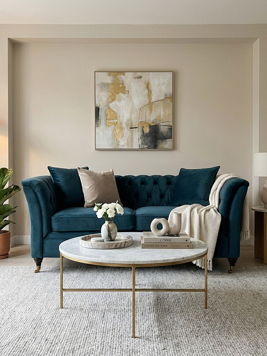 2 Seater Midnight Velvet Sofa, Sabrina