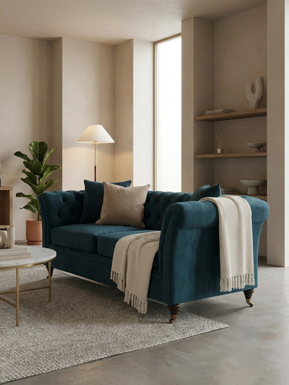 2 Seater Midnight Velvet Sofa, Sabrina