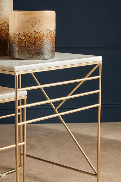 Avantis Marble Set Of 2 Square Nesting Tables