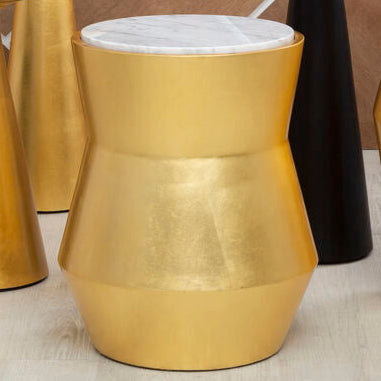 Lino Small Gold Drum Side Table