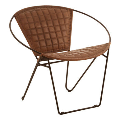 Buffalo Brown Leather Modern Sling Chair