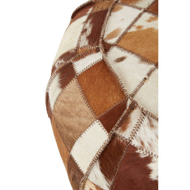 Buffalo Leather Patchwork Pouffe