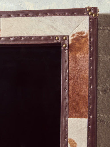 Kensington Townhouse Brown And White Genuine Cowhide Wall Mirror