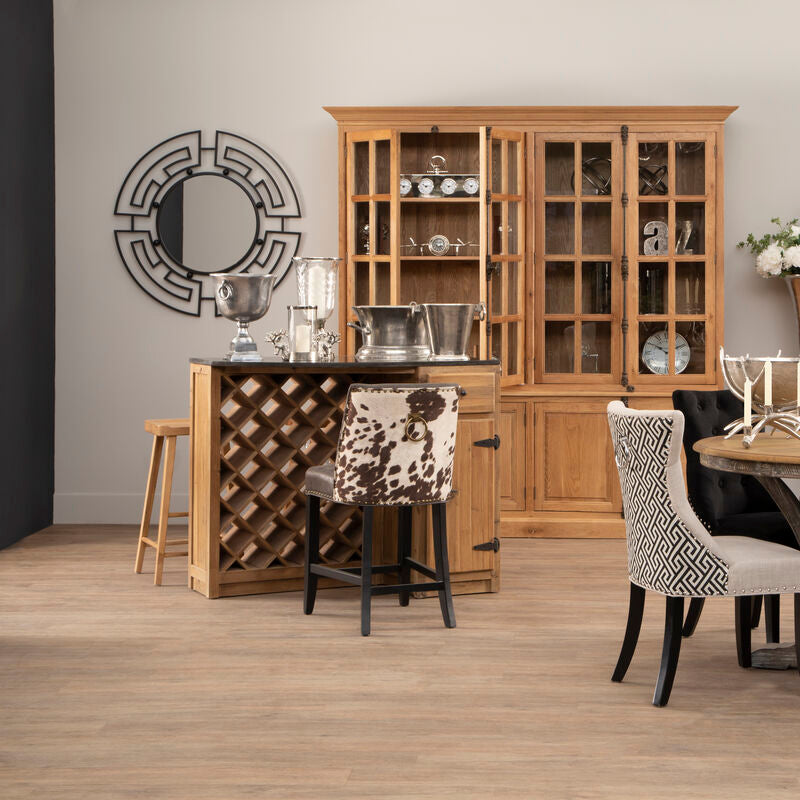 Jalal Black Metal Frame Round Wall Mirror