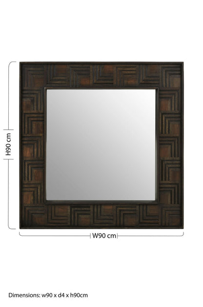 Surat Mango Wood Square Wall Mirror