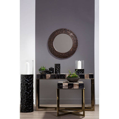 Akola Copper Finish Round Wall Mirror