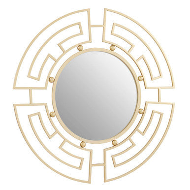 Jalal Gold Finish Round Wall Mirror