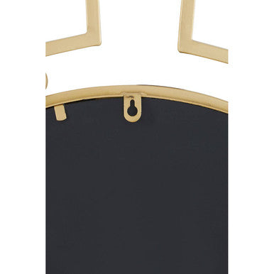 Jalal Gold Finish Round Wall Mirror