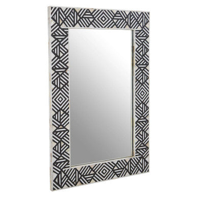 Fusion Black and Mother Of Pearl Wall Mirror