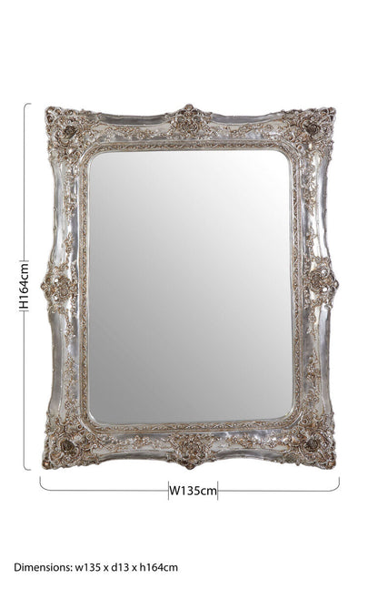 Marseille Champagne Baroque Style Wall Mirror