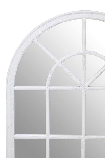 Lovida White Arched Wooden Frame Wall Mirror