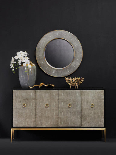 Deruta Grey Shagreen Effect Wall Mirror