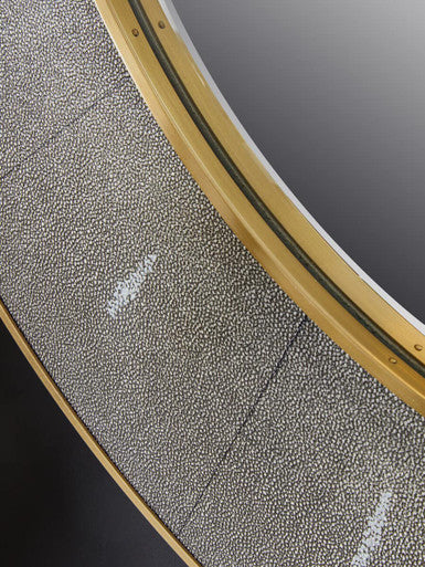 Deruta Grey Shagreen Effect Wall Mirror