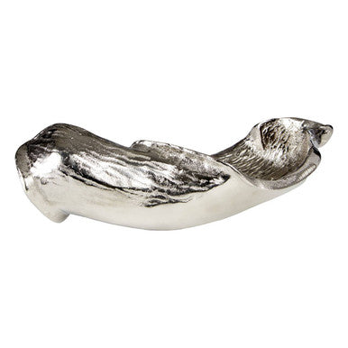 Hampstead Textured Nickel Finish Small Leaf Dish