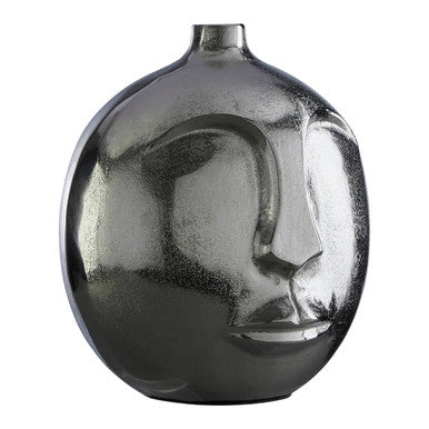 Viso Large Silver Face Round Vase