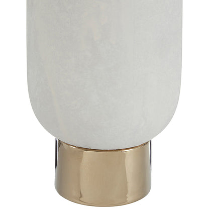 Callie White and Gold Small Pedestal Vase