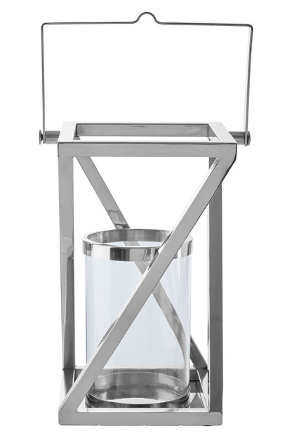 Cruzar Small Silver Criss Cross Lantern