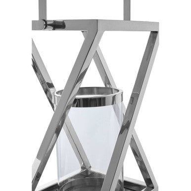 Cruzar Small Silver Criss Cross Lantern