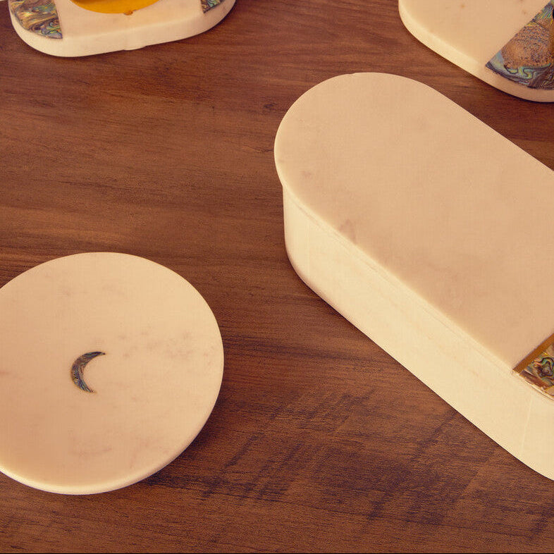 Marella White Marble Trinket Dish