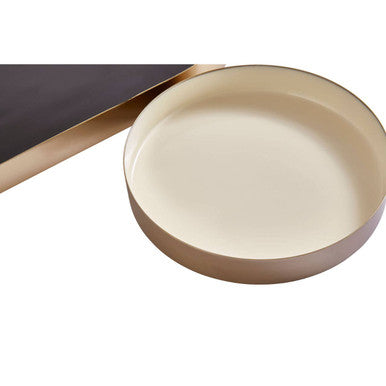 Elva Set Of Two Black and Cream Trays