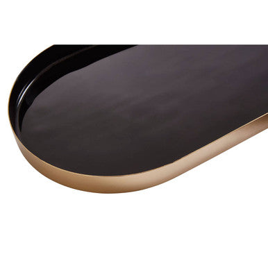 Elva Set Of Two Black and Cream Trays