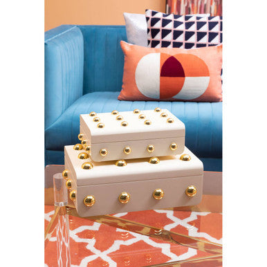 Frida Large Cream and Gold Trinket Box