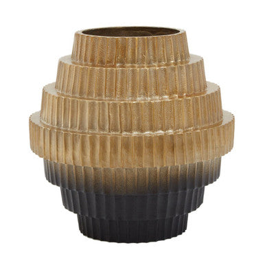 Deomali Small Ombre Gold And Black Vase
