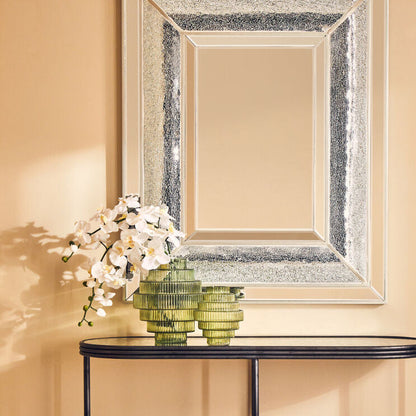 Benka Large Green Ribbed Glass Vase