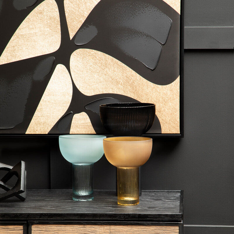 Esma Large Navy Blue Glass Vase