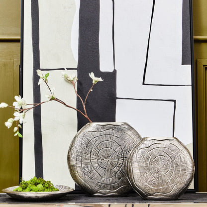 Silva Small Oak Effect Silver Finish Vase