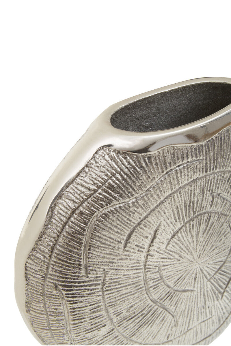 Silva Small Oak Effect Silver Finish Vase