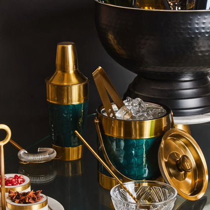 Carolina Green Enamel Ice Bucket