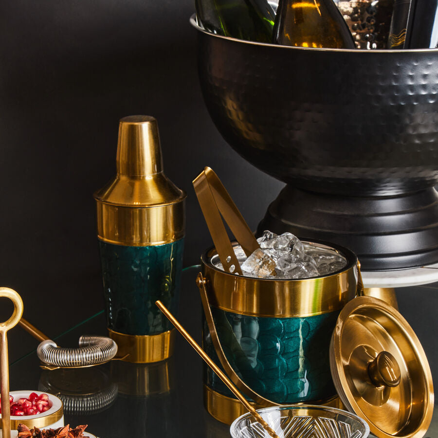 Carolina Green Enamel 4 Piece Cocktail Set